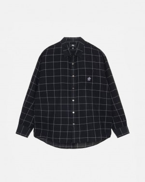 Camisas Stussy Light Weight Classic Shirt Hombre Negras Chile | QUF-4863