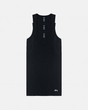 Camisas Stussy Stussy Tank Undershirt Hombre Negras Chile | QIK-4811