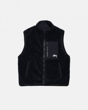 Chaleco Stussy Sherpa Reversible Vest Mujer Negras Chile | YMW-0434