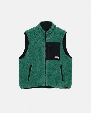 Chaleco Stussy Sherpa Reversible Vest Mujer Turquesa Chile | CQS-5089