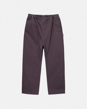 Pantalon Stussy Brushed Beach Pant Hombre Burdeos Chile | AQW-7153