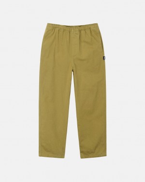 Pantalon Stussy Brushed Beach Pant Mujer Verde Oliva Oscuro Chile | WJF-6582