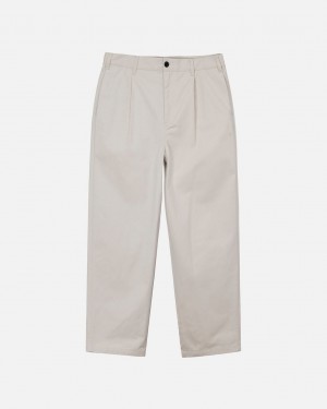 Pantalon Stussy Twill Volume Plisado Trouser Hombre Beige Chile | SYY-2014