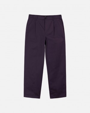 Pantalon Stussy Twill Volume Plisado Trouser Mujer Moradas Chile | KOI-2501