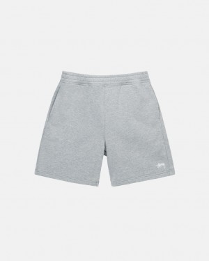 Short Stussy Stock Logo Sweat Corta Hombre Gris Chile | QVA-0773