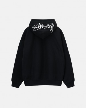 Sudadera con Capucha Stussy Back Hood Applique Hoodie Mujer Negras Chile | AJE-9078