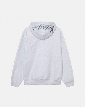 Sudadera con Capucha Stussy Back Hood Applique Hoodie Mujer Gris Chile | CQH-7037