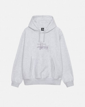 Sudadera con Capucha Stussy Basic Applique Hoodie Hombre Gris Chile | RDT-8974