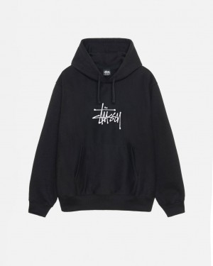 Sudadera con Capucha Stussy Basic Applique Hoodie Mujer Negras Chile | DGG-4485