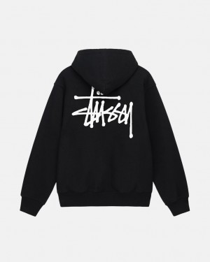 Sudadera con Capucha Stussy Basic Stussy Hoodie Hombre Negras Chile | PTA-3656