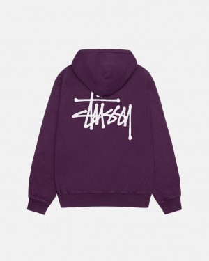 Sudadera con Capucha Stussy Basic Stussy Hoodie Pigment Dyed Hombre Moradas Chile | ASD-8673