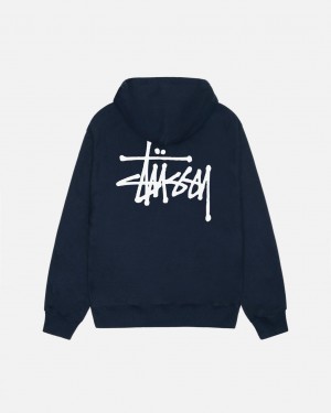 Sudadera con Capucha Stussy Basic Stussy Hoodie Mujer Azul Marino Chile | YLH-3481