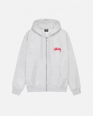 Sudadera con Capucha Stussy Skate Tough Zip Hoodie Mujer Gris Chile | MAC-3891