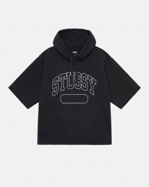 Sudadera con Capucha Stussy Ss Boxy Cropped Hoodie Mujer Negras Chile | AJT-2967