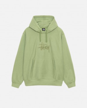 Sudaderas Stussy Basic Applique Hood Hombre Verde Chile | ZYX-4894