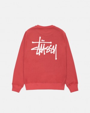 Sudaderas Stussy Basic Stussy Crew Mujer Rojas Chile | AVR-0578