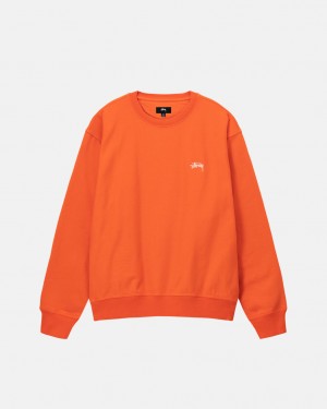 Sudaderas Stussy Overdyed Stock Logo Crew Hombre Naranjas Chile | SAG-4661