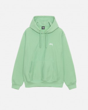 Sudaderas Stussy Stock Logo Hood Hombre Verde Chile | CFL-1029