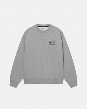 Sudaderas Stussy Fleece Crew Mujer Gris Oscuro Chile | MNV-8035