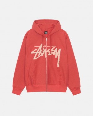 Sudaderas Stussy Venus Zip Hood Hombre Rojas Chile | PJZ-5760