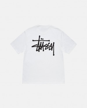 Camiseta Stussy Basic Stussy Tee Hombre Blancas Chile | ACF-5810