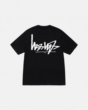 Camiseta Stussy Flipped Tee Hombre Negras Chile | IUG-4732