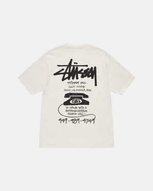 Camiseta Stussy Old Phone Tee Pigment Dyed Hombre Beige Chile | CER-4976