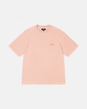 Camiseta Stussy Pig. Dyed Inside Out Crew Hombre Rosas Claro Chile | KDO-6057