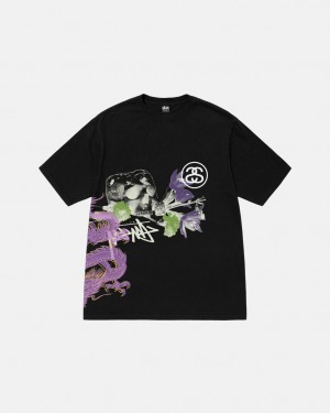 Camiseta Stussy Strike Pigment Dyed Tee Hombre Negras Chile | PIQ-1209