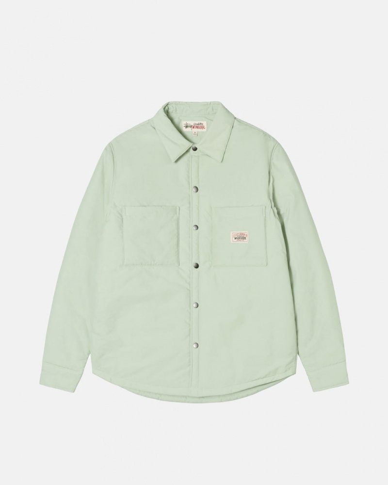 Camisas Stussy Acolchado Tech Over Shirt Hombre Verde Chile | PII-2104