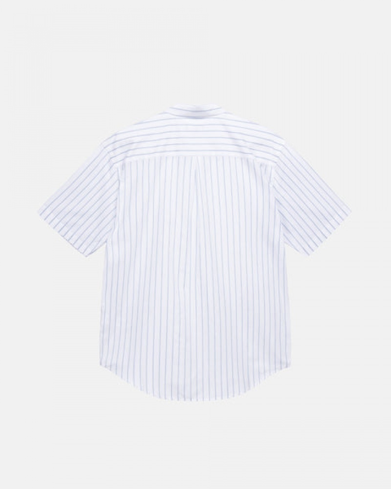 Camisas Stussy Boxy A Rayas Shirt Hombre Blancas Chile | OFP-3042