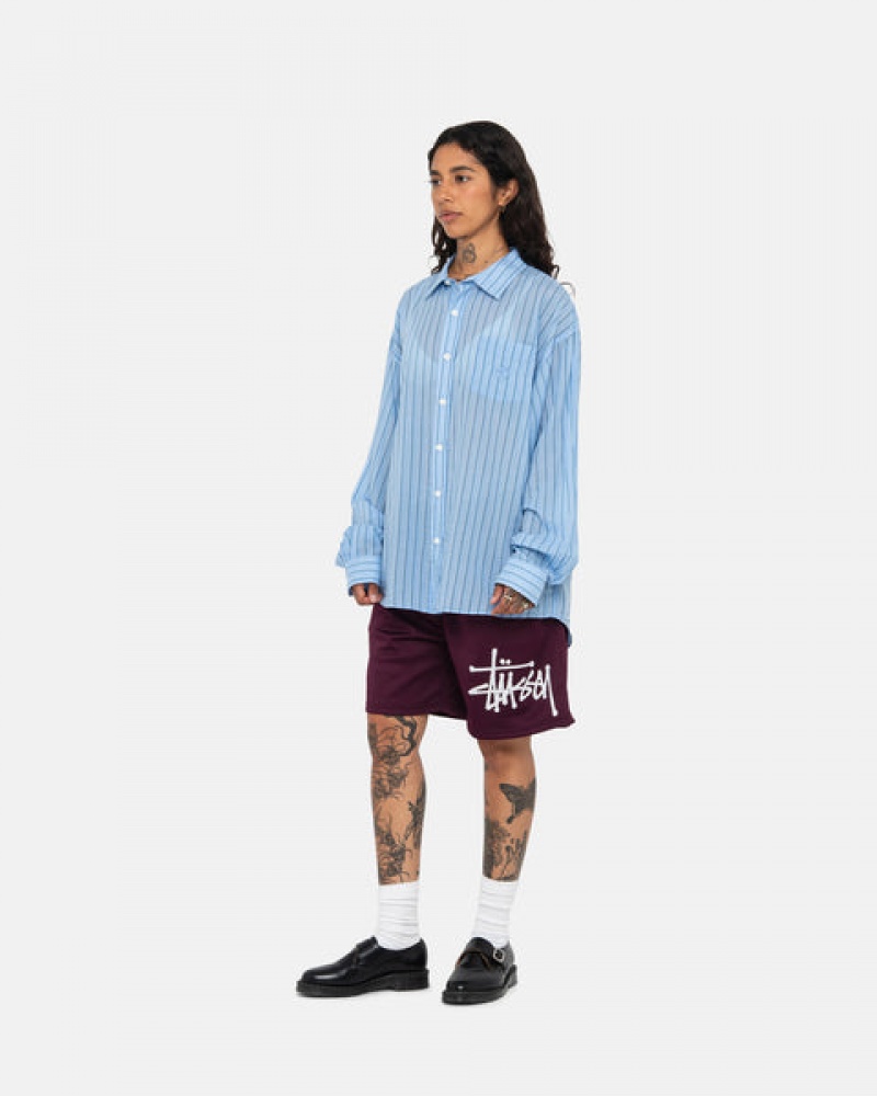 Camisas Stussy Light Weight Classic Shirt Hombre Azules Chile | DUM-3330