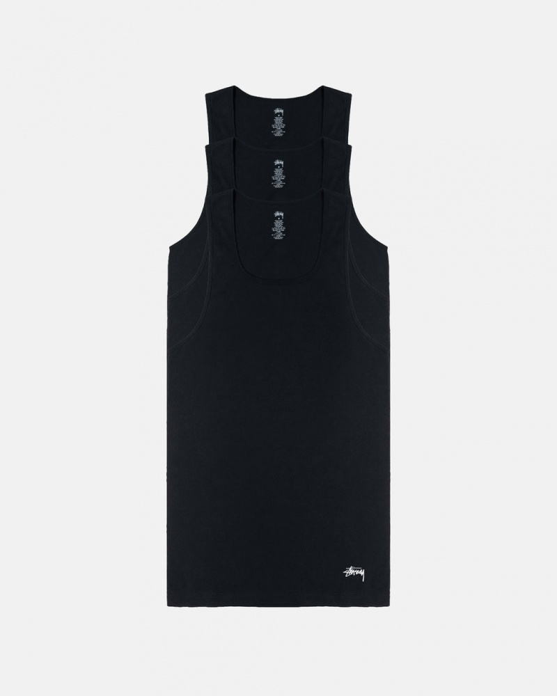 Camisas Stussy Stussy Tank Undershirt Hombre Negras Chile | QIK-4811