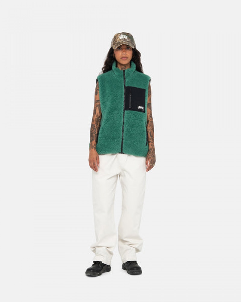 Chaleco Stussy Sherpa Reversible Vest Mujer Turquesa Chile | CQS-5089