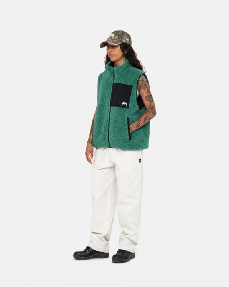 Chaleco Stussy Sherpa Reversible Vest Mujer Turquesa Chile | CQS-5089