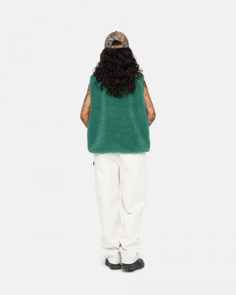 Chaleco Stussy Sherpa Reversible Vest Mujer Turquesa Chile | CQS-5089