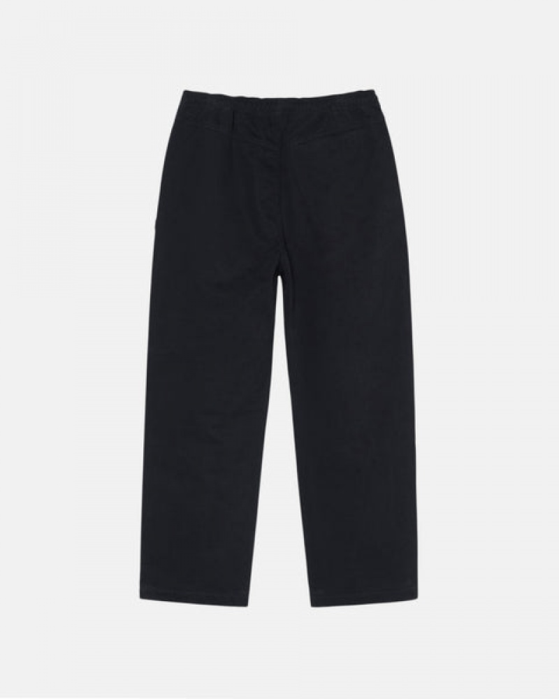 Pantalon Stussy Beach Pant Brushed Algodon Hombre Negras Chile | ZQQ-4853