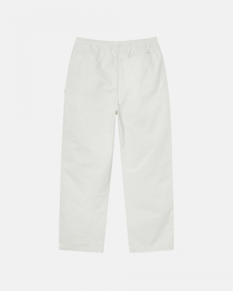 Pantalon Stussy Beach Pant Brushed Algodon Mujer Beige Chile | FYF-1000