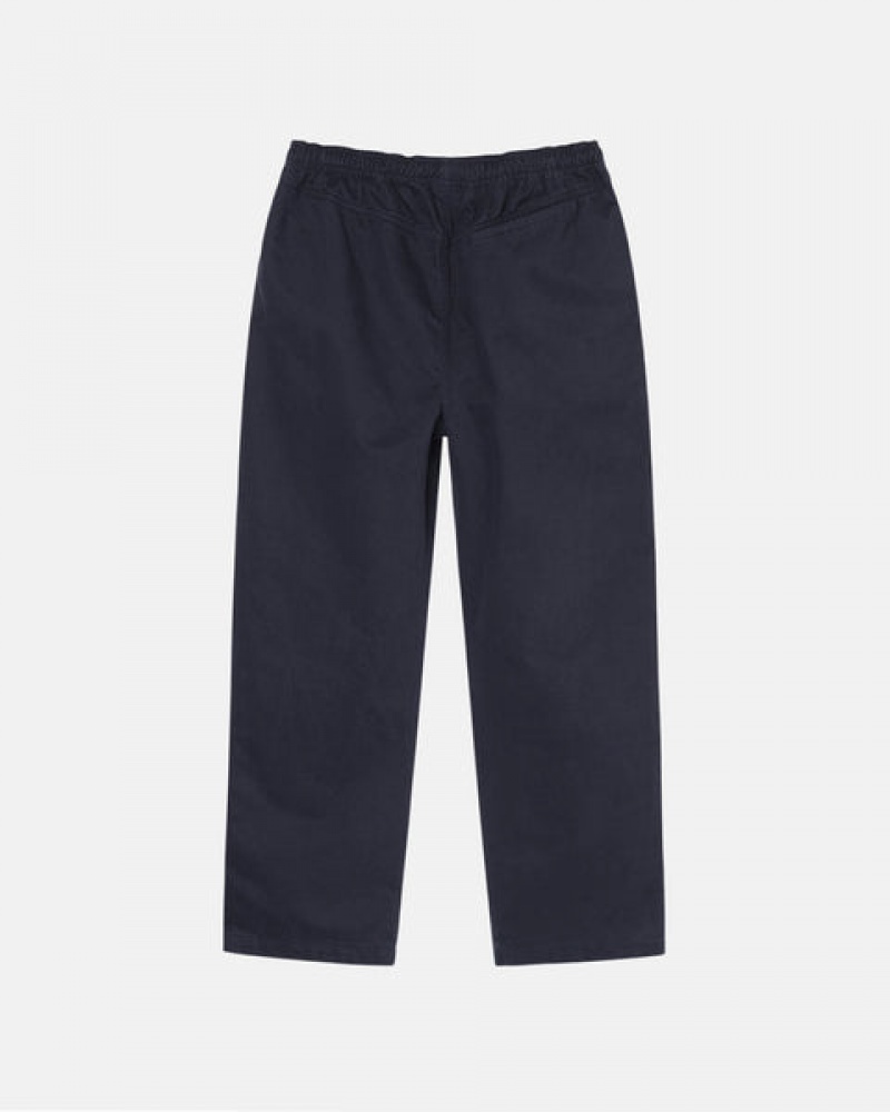 Pantalon Stussy Beach Pant Brushed Algodon Mujer Azul Marino Chile | YXX-8650