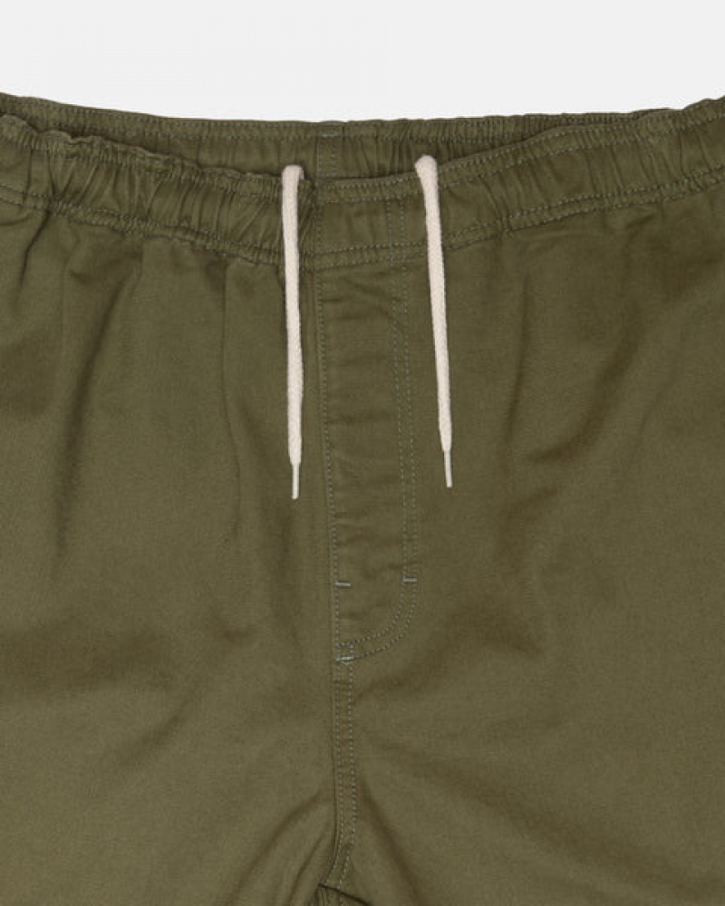 Pantalon Stussy Beach Pant Brushed Algodon Mujer Verde Oliva Chile | LOH-4409