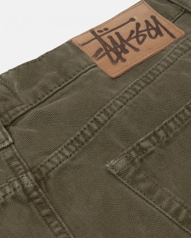 Pantalon Stussy Big Ol' Jean Washed Lona Hombre Verde Oliva Chile | LAB-3214