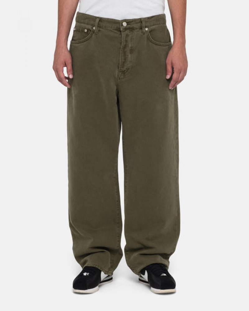 Pantalon Stussy Big Ol' Jean Washed Lona Hombre Verde Oliva Chile | LAB-3214