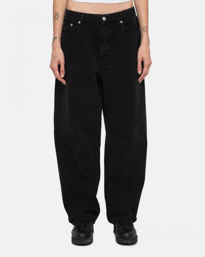 Pantalon Stussy Big Ol' Jean Washed Lona Mujer Negras Chile | KOG-4136