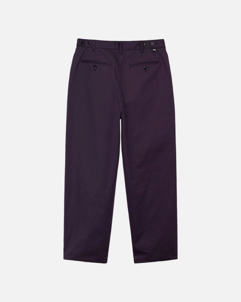 Pantalon Stussy Twill Volume Plisado Trouser Hombre Moradas Chile | MBD-0989