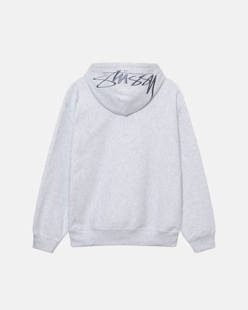 Sudadera con Capucha Stussy Back Hood Applique Hoodie Hombre Gris Chile | LRD-8565