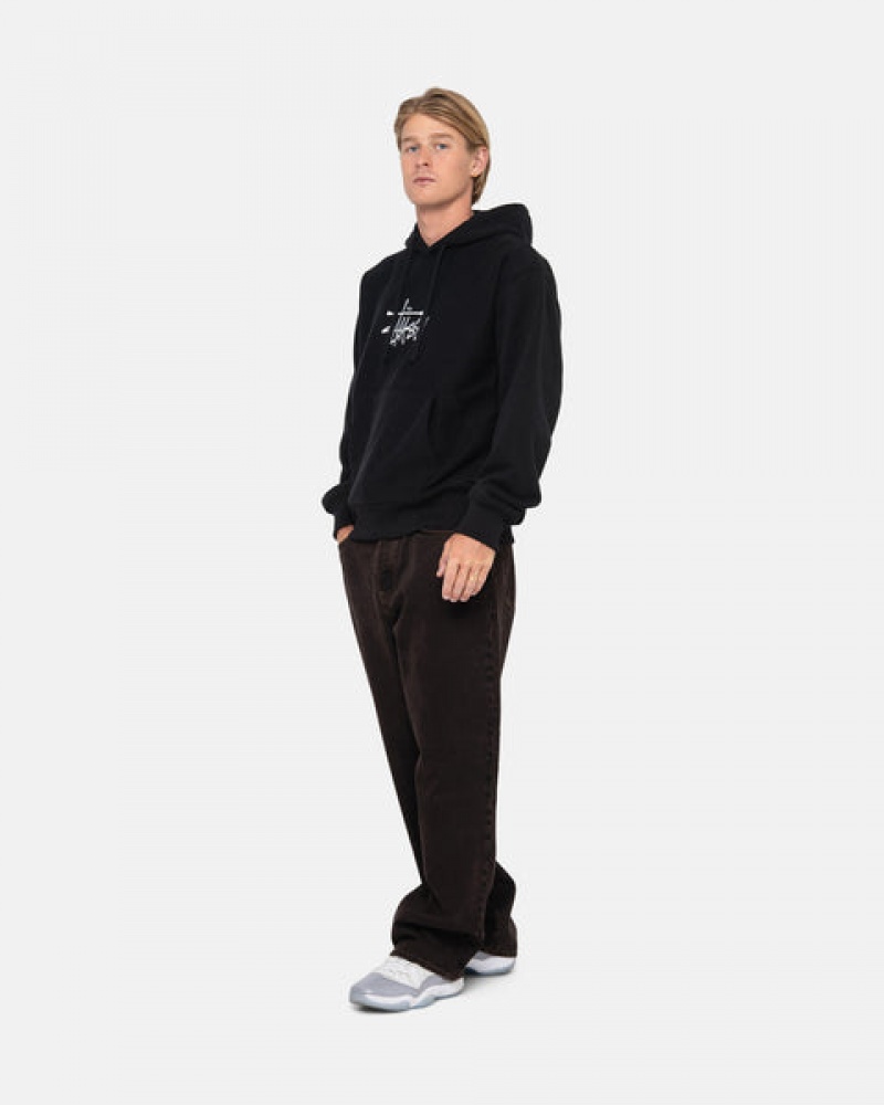 Sudadera con Capucha Stussy Basic Applique Hoodie Mujer Negras Chile | DGG-4485