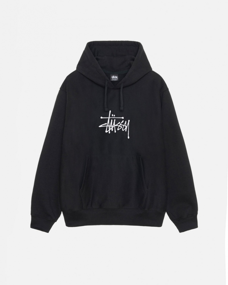 Sudadera con Capucha Stussy Basic Applique Hoodie Mujer Negras Chile | DGG-4485