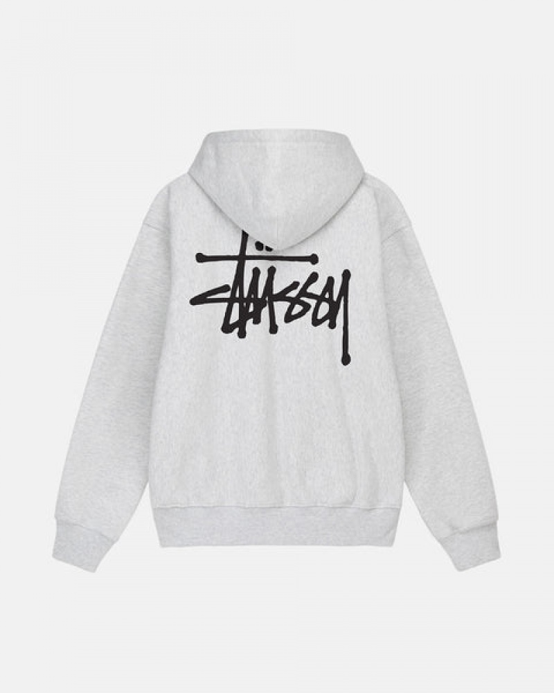 Sudadera con Capucha Stussy Basic Stussy Zip Hoodie Hombre Gris Chile | VGQ-7817