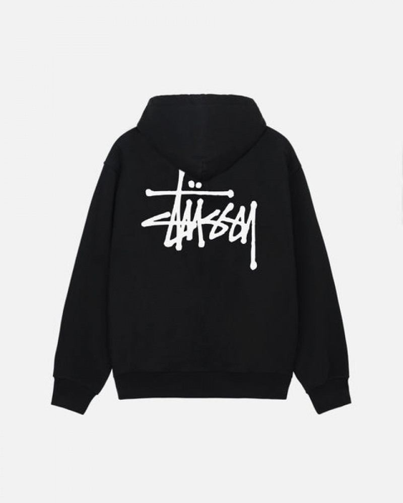 Sudadera con Capucha Stussy Basic Stussy Zip Hoodie Mujer Negras Chile | CVN-0272