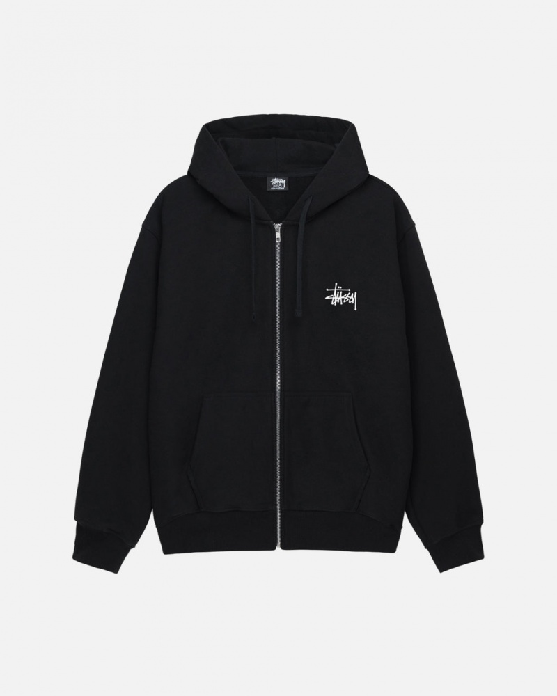 Sudadera con Capucha Stussy Basic Stussy Zip Hoodie Mujer Negras Chile | CVN-0272